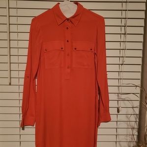 Fun and bright Michael Kors Orange Shirt Dress
